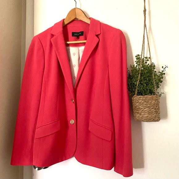 Classic Talbots Deep Coral Blzaer Size 10 EUC - Picture 2 of 13